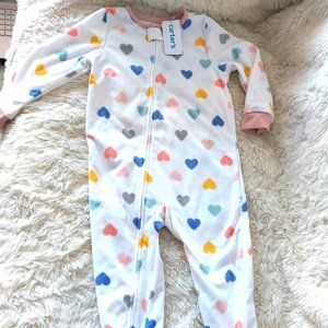 3/$25 Carter Hearts Footie Pajamas